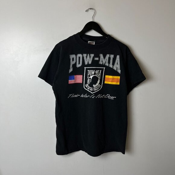 1992 Pow Mia T Shirt Vintage 90s Medium M Adult Black Graphic Tee - Picture 9 of 15